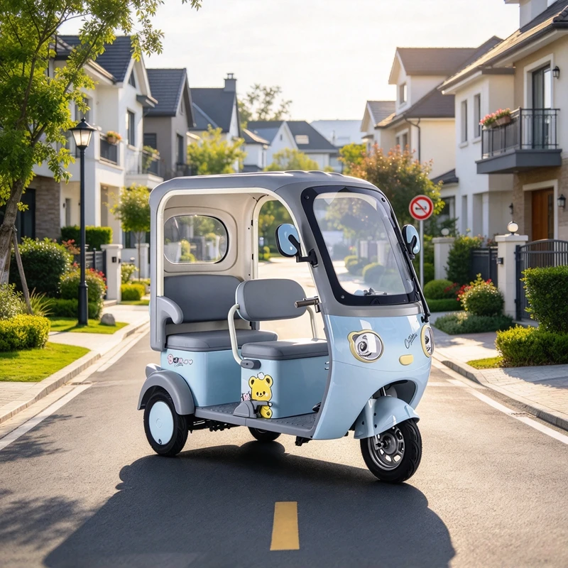 Classic Style Practical Hot Model Electric Tricycle Construction Vehicle Compact 800W/1000W/1500W Optional With Cabin