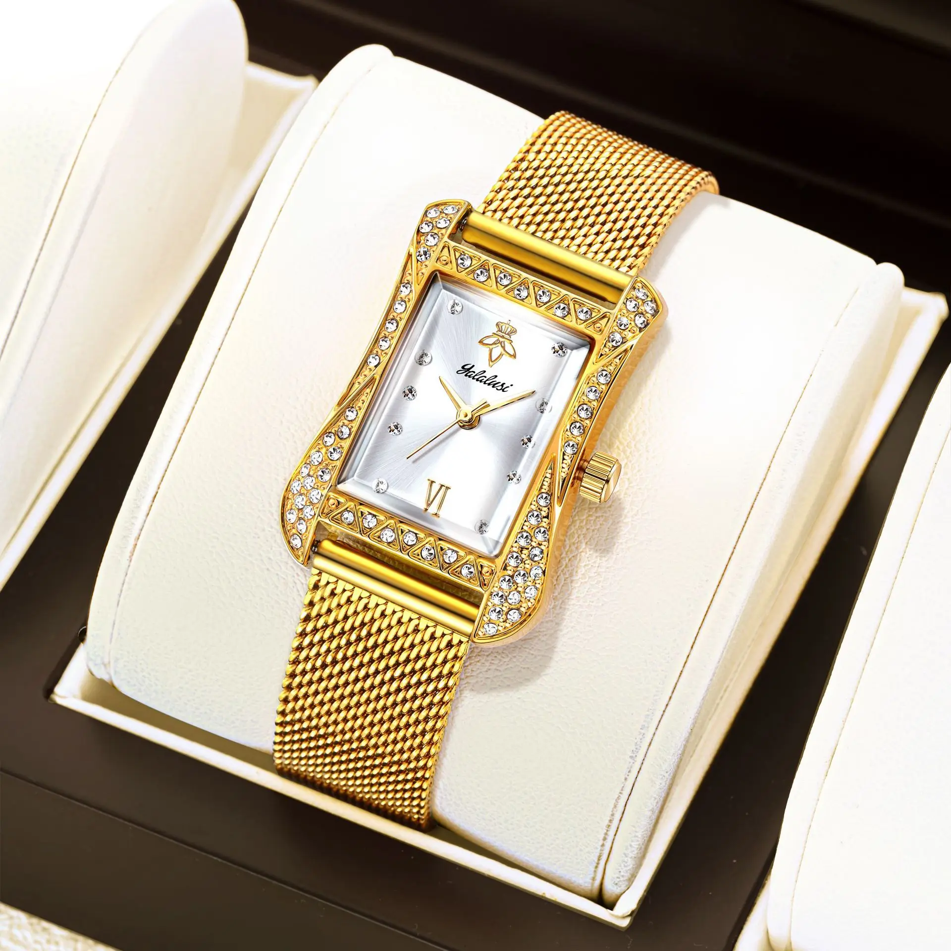 

ZML square women's watch digital scale rhinestone watch quartz watch