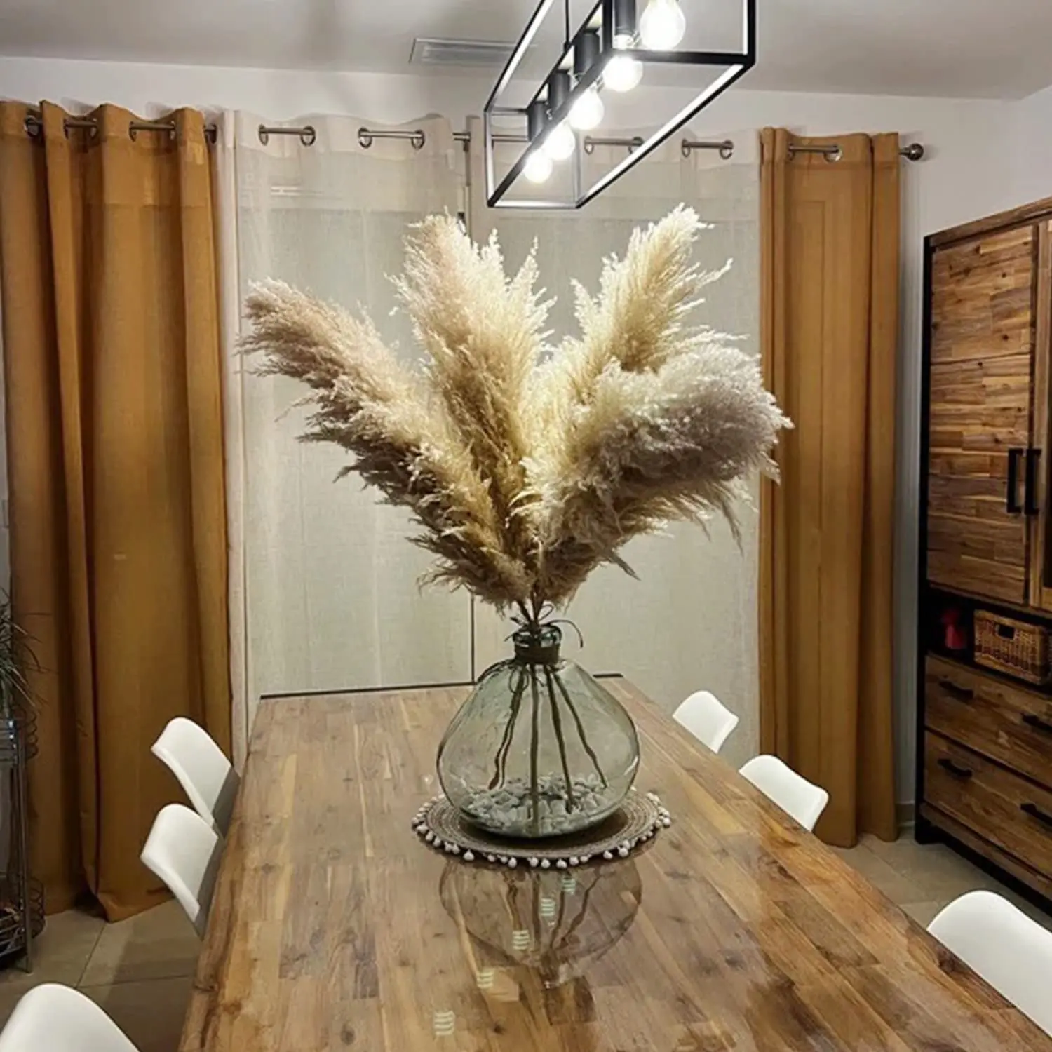 

10Pcs Tall 80cm Boho Decor Large Dried Pampas Grass for Vase Filler Farmhouse Home Party Wedding Decor,Pompas Floral Arrangement