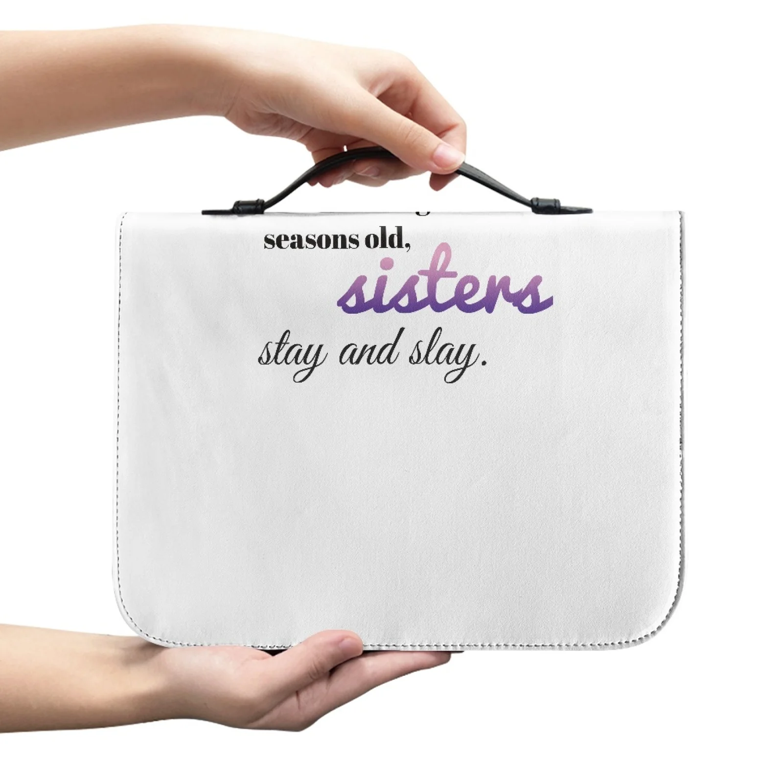 XIXIRIMIDO Purple Lavender Print Waterproof Bible Holder for Women Portable Bible Study Bag New Arrival