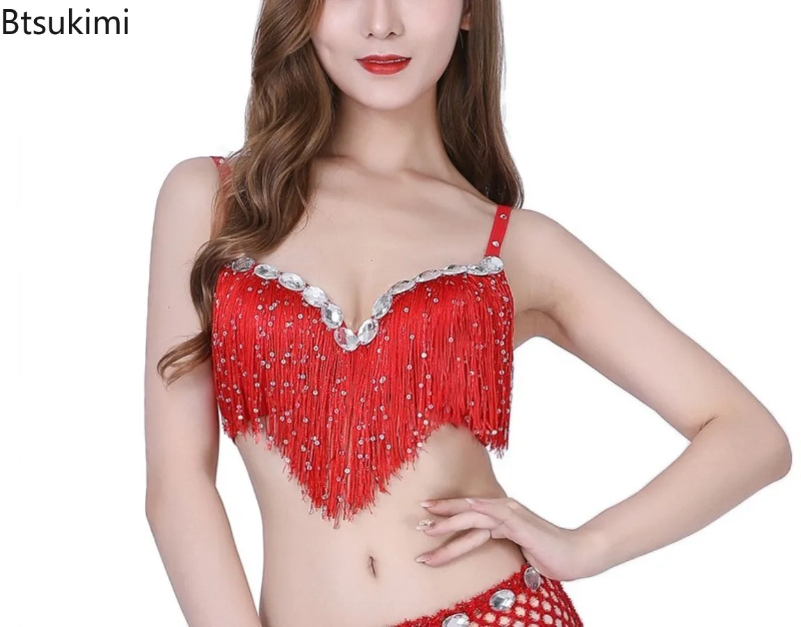 

Женский танцевальный бюстгальтер с бахромой, платье для шоу, бахрома с блестками, пуш-ап, костюмы для выступлений для танцевальных вечеринок, бюстгальтер для танцевальных выступлений