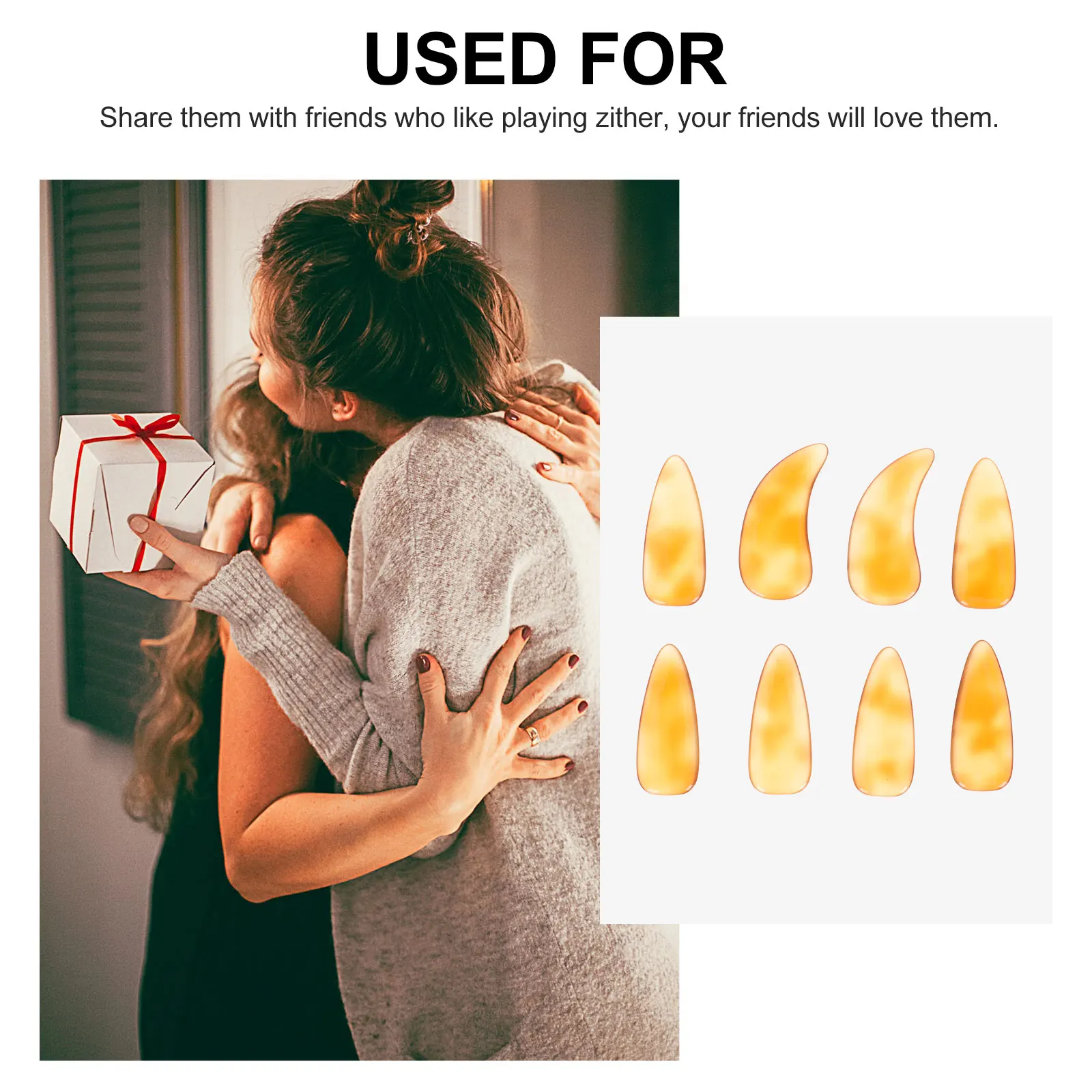 

8Pcs Guzheng Nails Durable Fake Nails Practical Guzheng Accessories Protective Finger Nail Covers Finger Picks