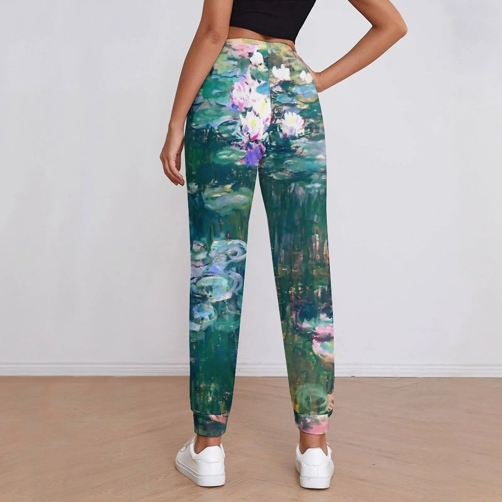 Painting Print Jogger Pants Water Lilies Monet Aesthetic Joggers Spring Woman Casual Custom Big Size Trousers Gift Idea