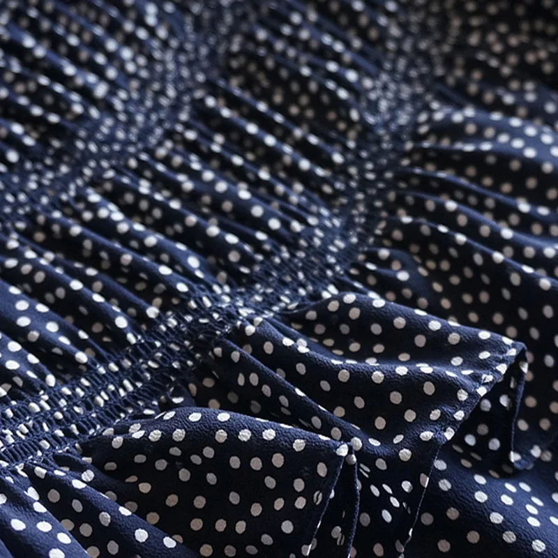 Summer 2024 Blue Polka Dot High Waist Wide Leg Pants Rer Women's Vintage Slimming High Quali Faion Commute Sle