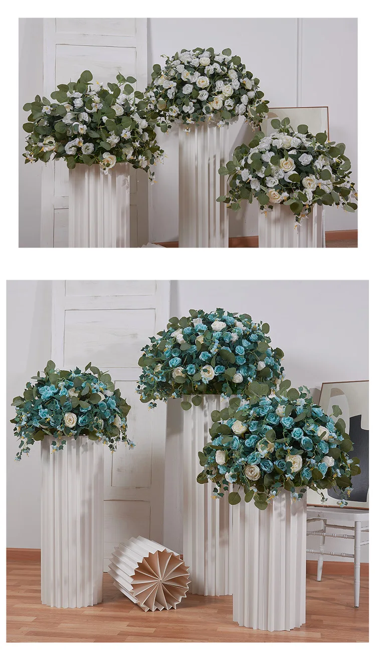30-80CM Großhandel Künstliche Rosenblütenkugel für Hochzeitsdekoration, Blumenleiste für geometrische Ständer, Schaufenster, Ausstellungen und Event-Dekoration – Detail 8
