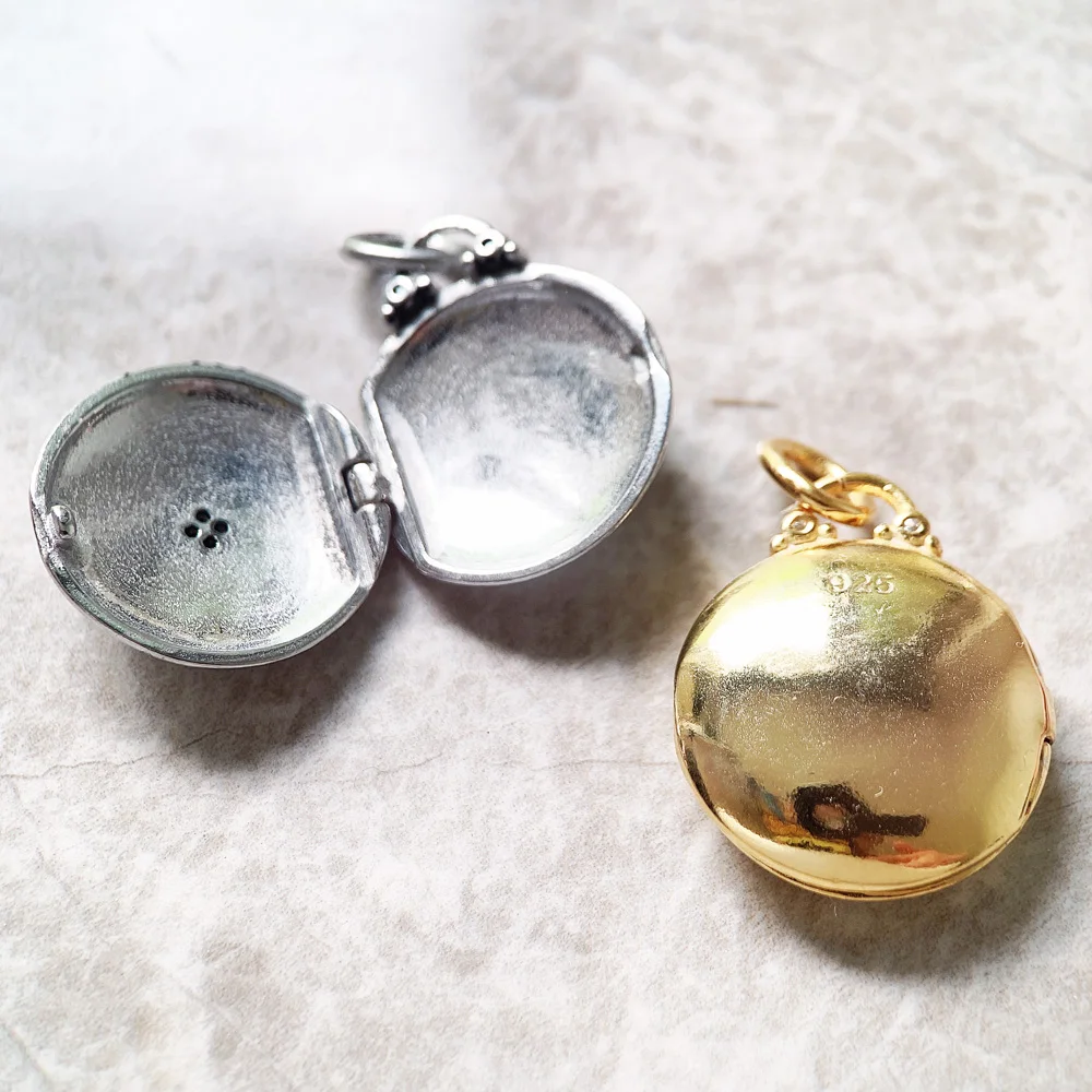 Wisiorek Okrągły Medaillon Z Gwiazdą Locket Brand New 925 Sterling Silver Biżuteria Europa Accessorie Prezent Dla Kobiety Mężczyzn — zdjęcie 7