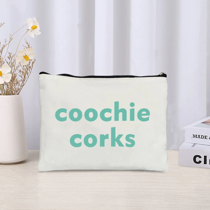 Coochie Corks Pattern Canvas Cosmetic Kit Fashion Hot Patterns Makeup Bag Festival Gift Women Travel Organizer Toiletry Pouch