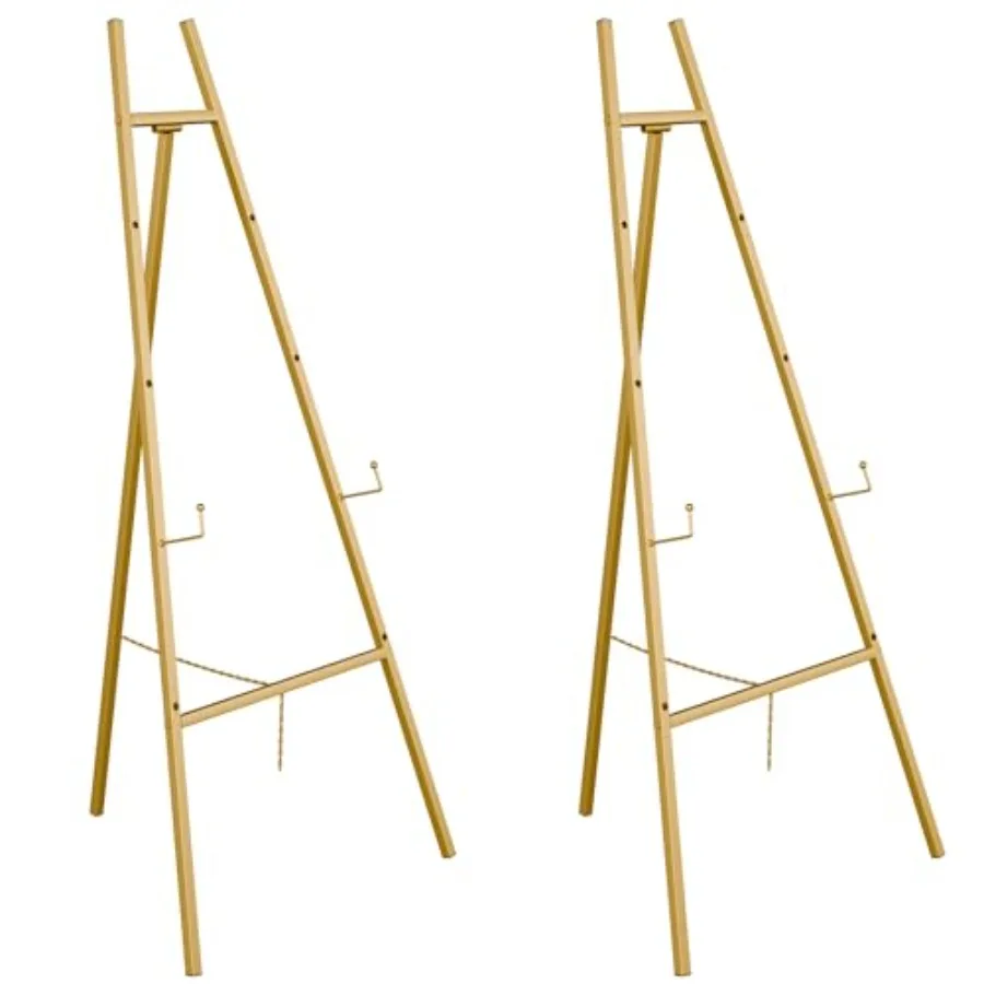 

Золотая подставка-мольберт для вывесок, сверхпрочный 4-уровневый регулируемый мольберт для рисования, для свадебных вывесок, 2 шт.