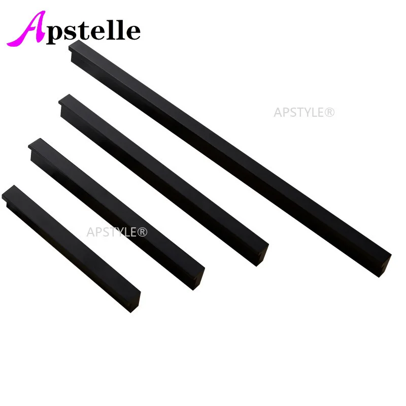 Apstelle ราวจับตู้ลิ้นชักอลูมิเนียมมือจับประตูตู้สีดำสีทอง, ราวจับตู้เสื้อผ้าตู้เสื้อผ้าแบบทันสมัยเคสอุปกรณ์เหล็กเครื่องตกแต่งบ้านแบบดึง