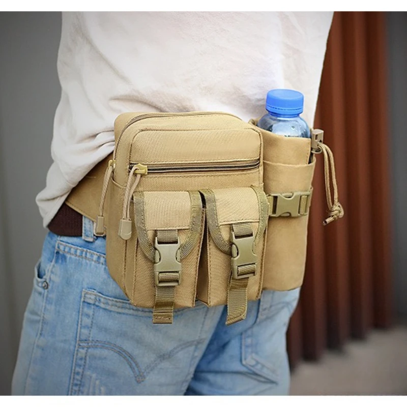 حقيبة خصر لصيد الأسماك - حقيبة خصر رياضية مقاومة للماء متعددة الوظائف للرجال، أكياس حبال زجاجات المياه، حقيبة أدوات الصيد في الهواء الطلق #1