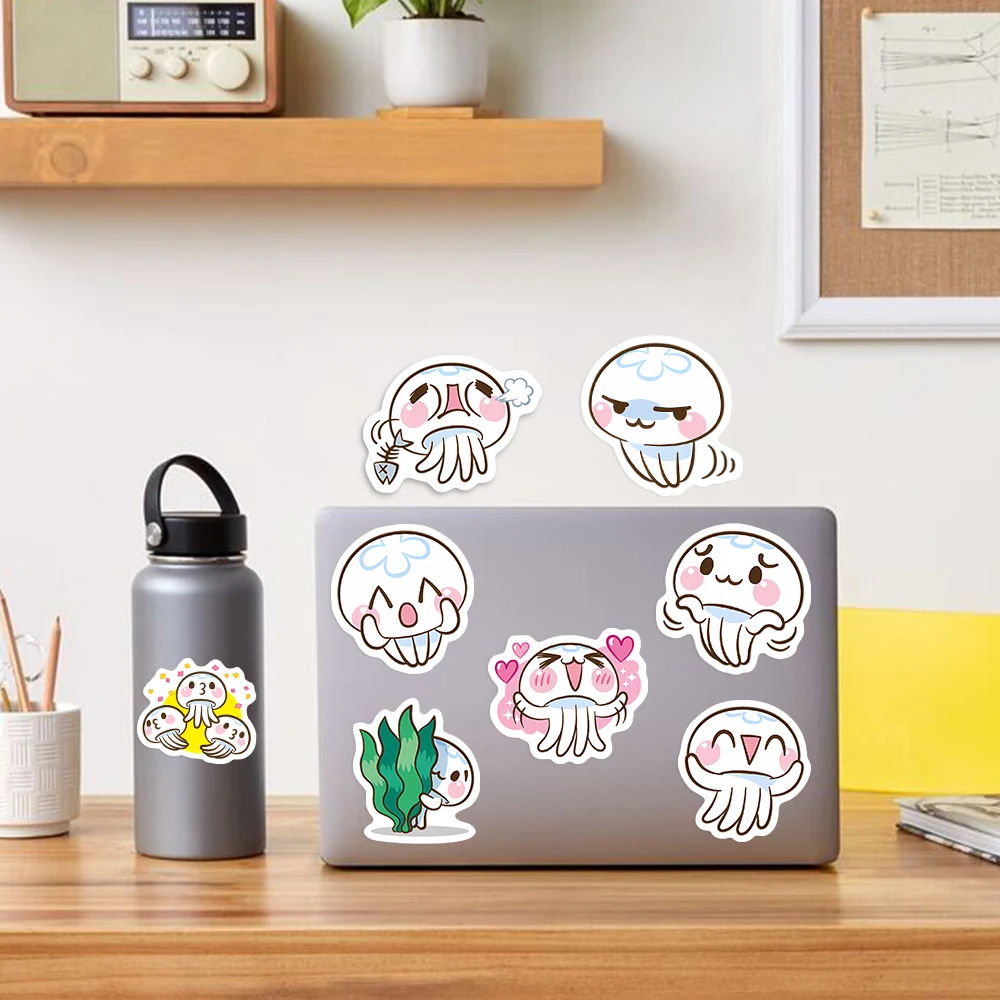 الكرتون Kawaii كلارا قناديل البحر ملصقات لطيف الجمالية الشارات لتقوم بها بنفسك محمول الأمتعة دراجة نارية الهاتف مقاوم للماء لعبة طفل البلاستيكية