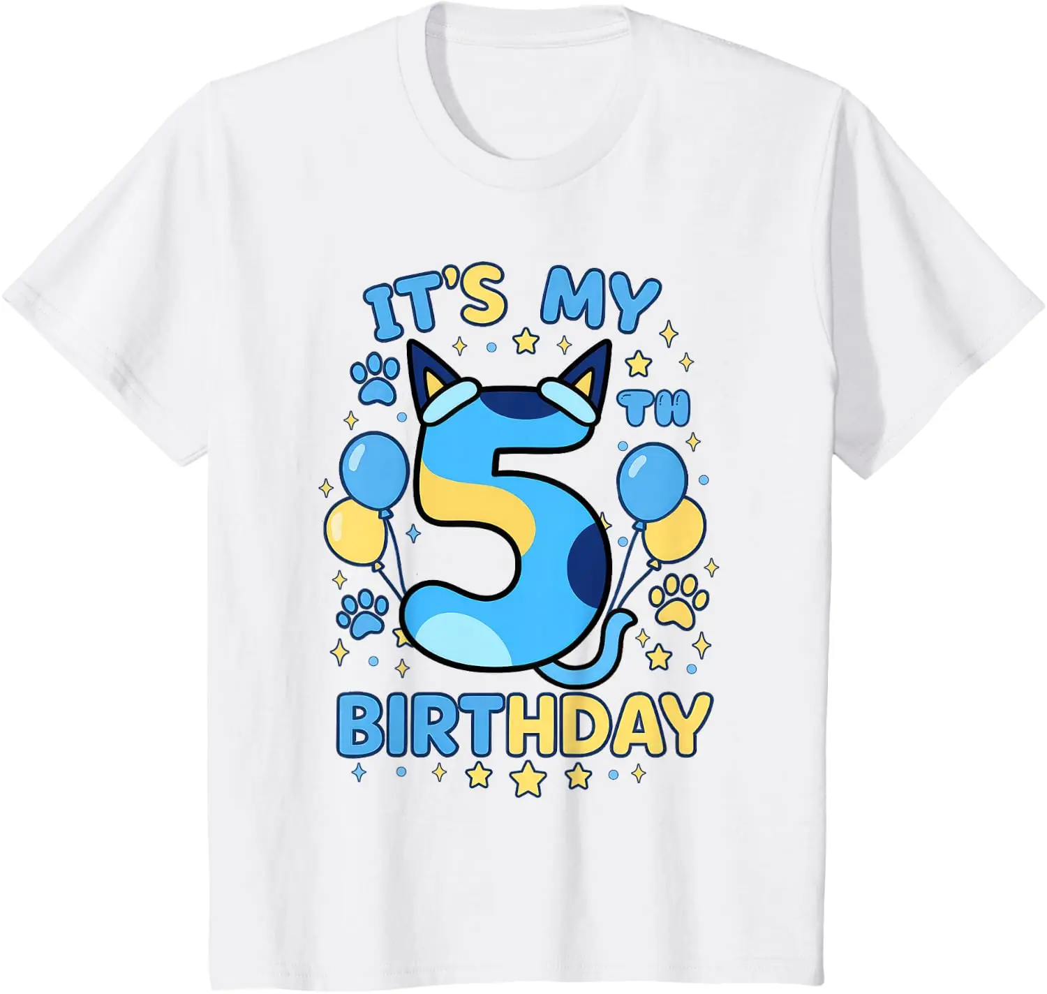 5. Geburtstag Junge Blaues Hundemotiv Party Cooles 5-Jährigen-T-Shirt Sommer Lässiges Kinder-T-Shirt Grafik-T-Shirt Camiseta Streetwear – Detail 4