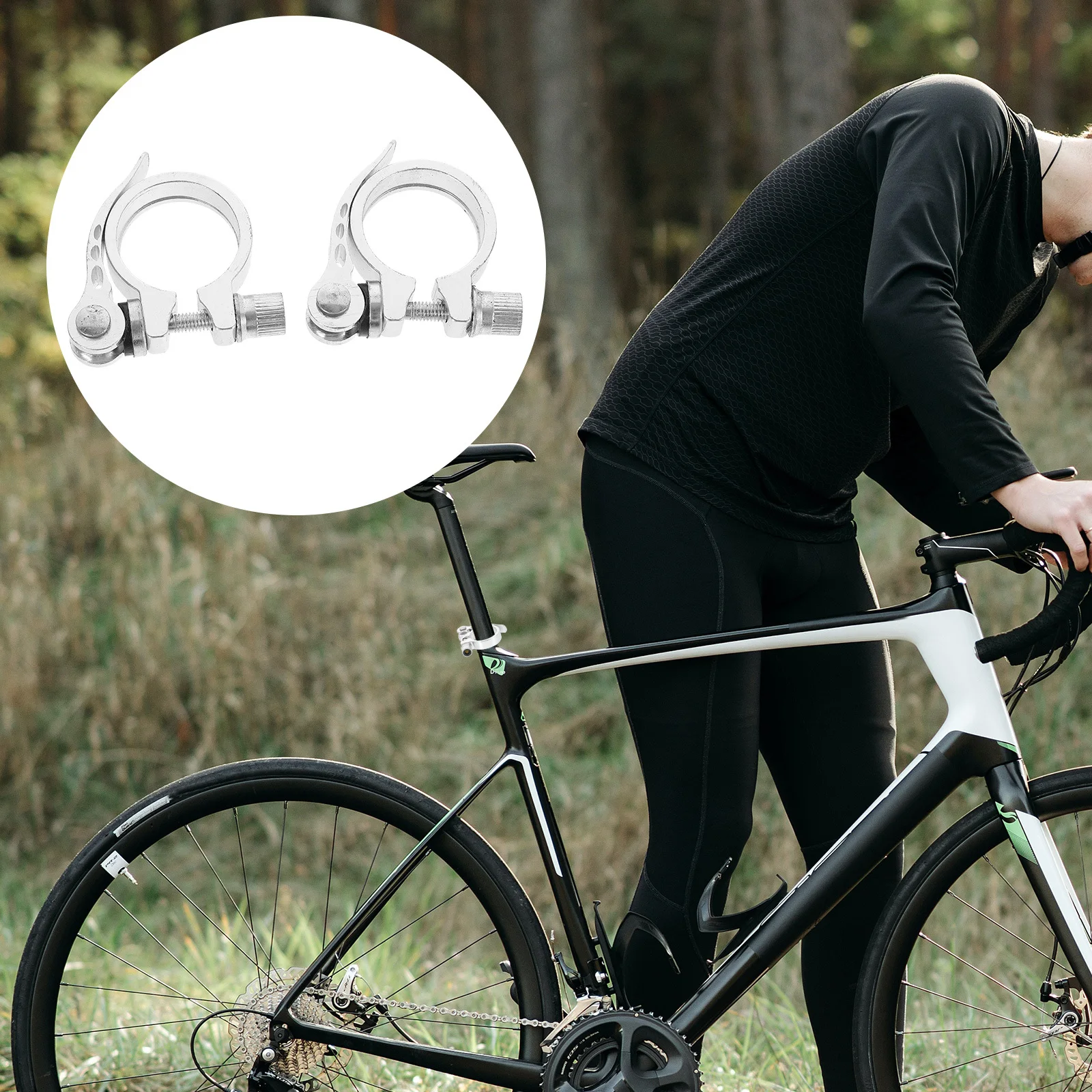 

2Pcs Seatpost Clamp Aluminum Alloy Quick Release Lock Cycling Bike Clamp Fit 304 308 309 316 318Mm Road Fixedgear Bike