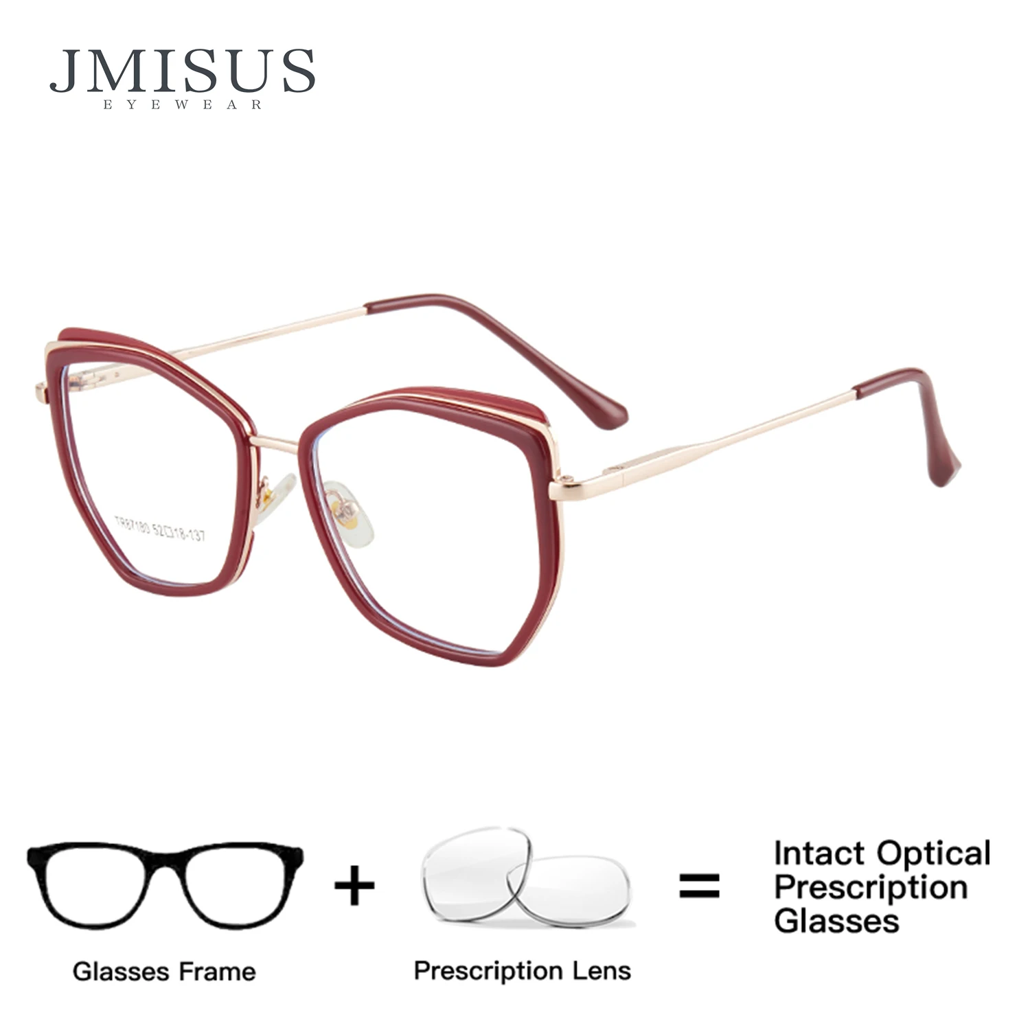 Lunettes de vue polygonales pour femmes JMISUS, lunettes progressives pour myopie, anti-lumière bleue, photochromiques, lunettes optiques