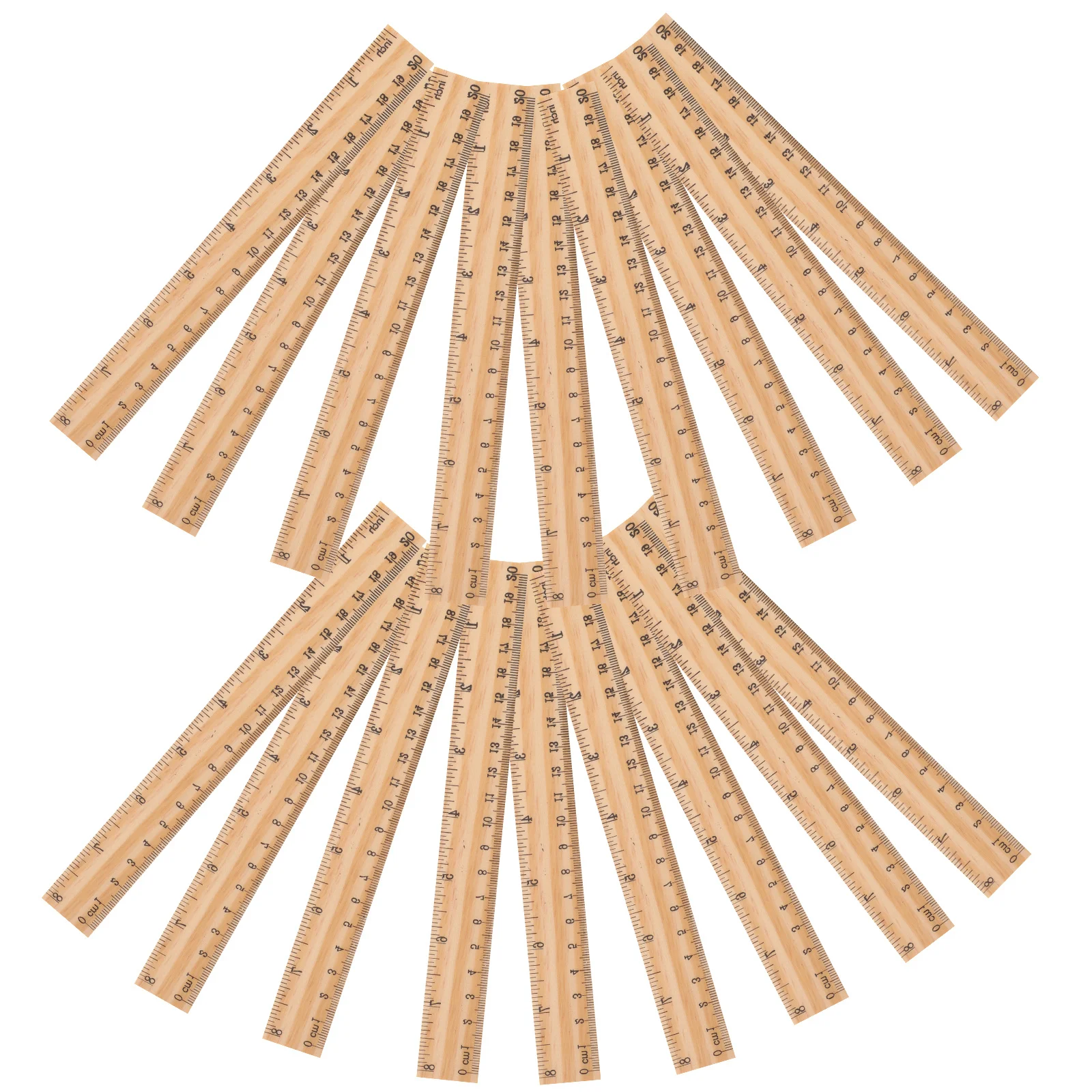 

30Pcs 20Cm Wooden Ruler with Dual Scale Straight Edge Measuring Tool for School Office Home Learning Aid Straight Ruler