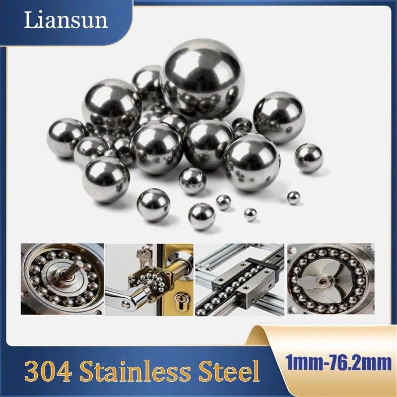

1-30pcs 304 Stainless Steel Ball Bearings High Precision Solid Smooth Ball Dia1-76.2mm Anti-Corrosion and Anti-Rust Bearing Ball