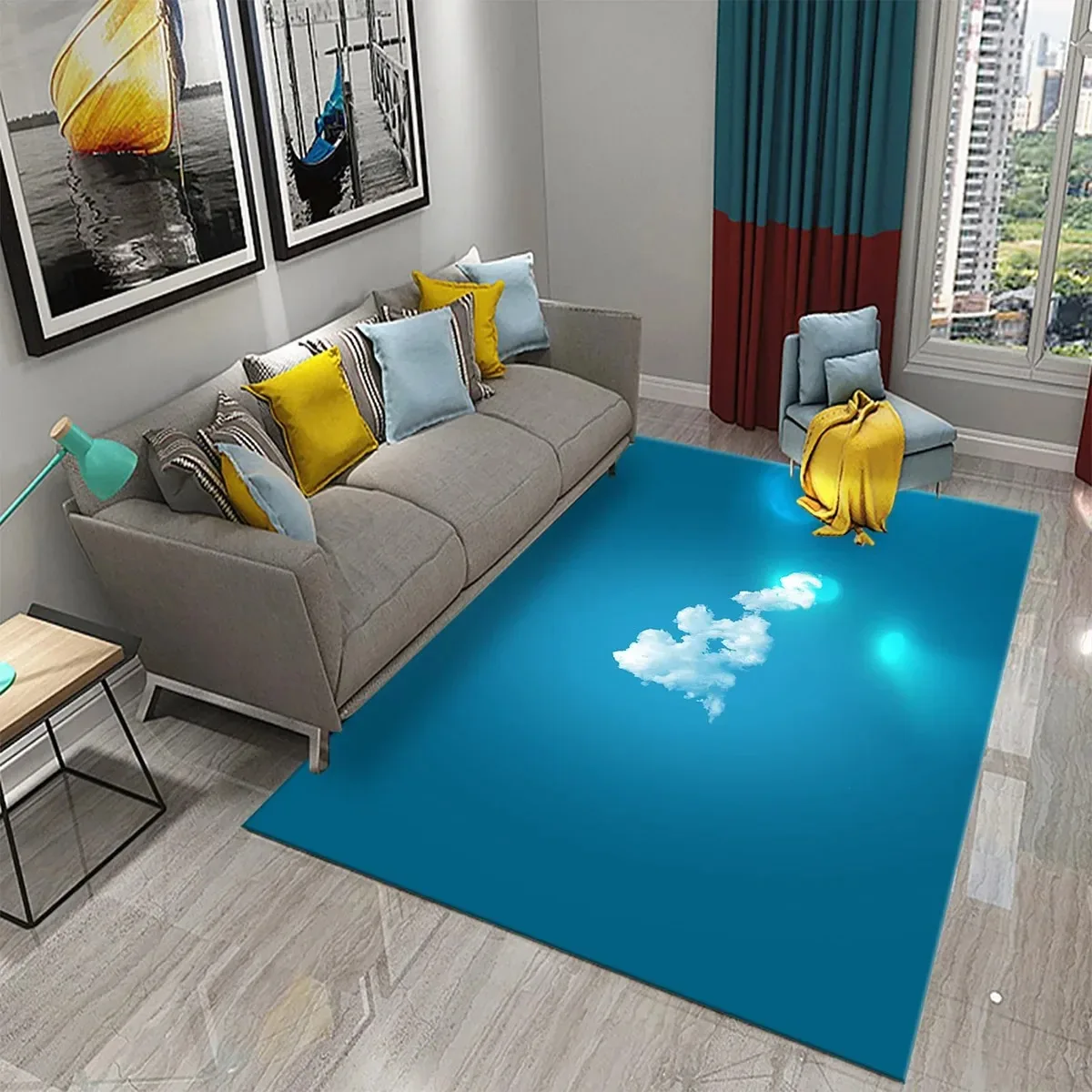 

3D Minimalism Theme Carpet Abstract Geometric Line Doormat Non-Slip Floor Mat Living Room Bedroom Entrance Door Floor Mat Decor