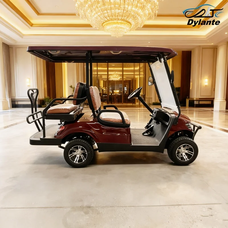 عربة جولف كهربائية جديدة مخصصة 4 أشخاص بطارية ليثيوم دراجة كهربائية للصيد طويلة التحمل مع حزام أمان عالي الجودة
