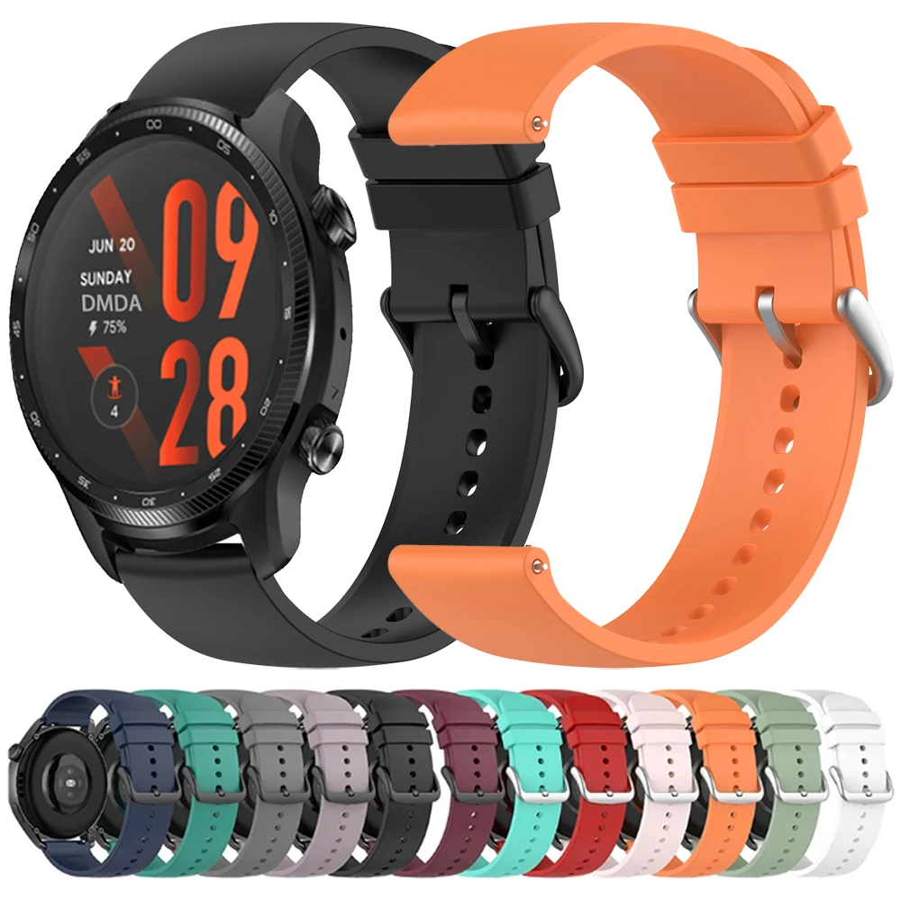 For TicWatch Pro 3 Ultra Watch Band GPS/LTE for Ticwatch GTX S2 E2 E3 GTH/GTW Sports Bracelet Watchband 20mm 22mm Silicone Strap