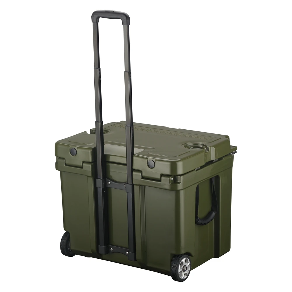 40L Portable Food Grade Material Cooler Box For Food With Handles And Wheels PU Insulation