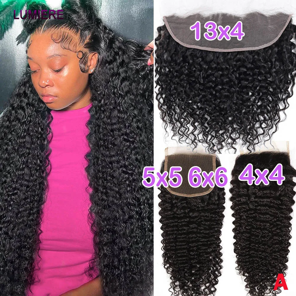 Lumiere Burmese Afro Kinky Curly HD Lace Frontal Only 4x4 Melt Skin HD Lace Closures Ultra Thin 13x4 HD Lace Frontal Pre Plucked