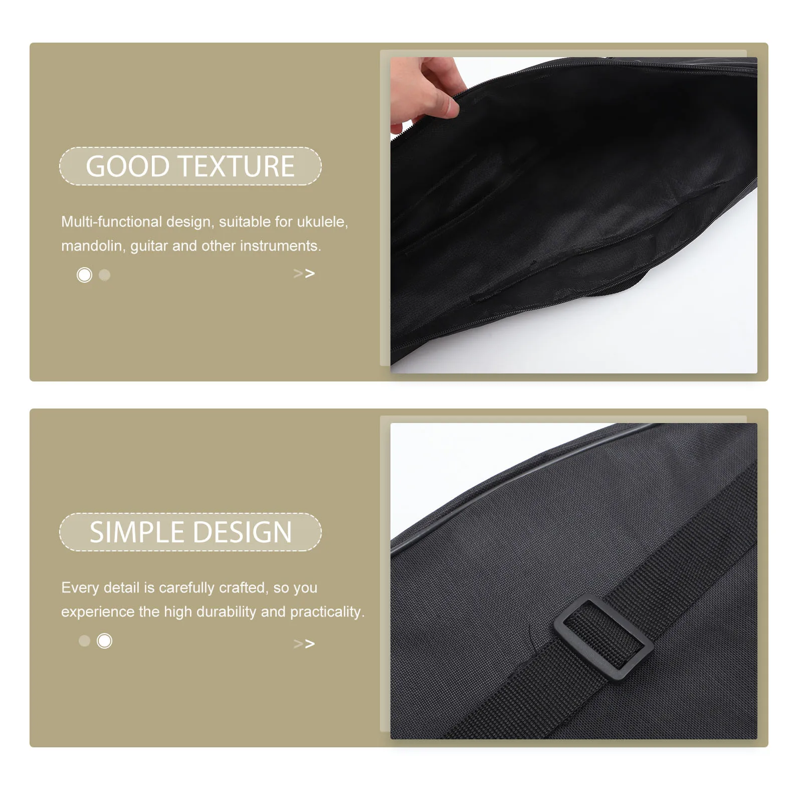 

Storage Bag Add Cotton Piano Kid Guitar Ukulele Case Container Padded Black Child