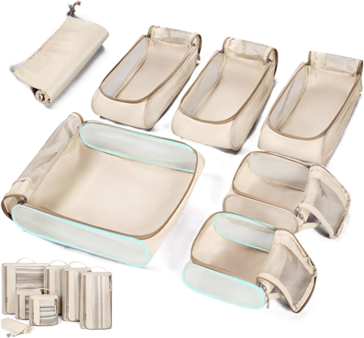 7-Piece Travel Packing Cubes Set, Lightweight Suitcase Organizer for Essentials