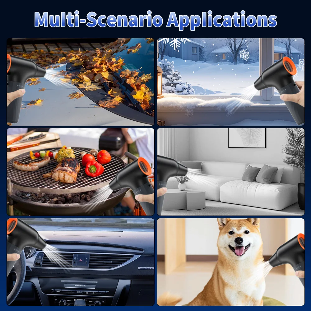 YIJU يده 130000 دورة في الدقيقة مروحة نفاثة Turbofan عالية الطاقة مروحة نفاثة فرش السيارات متغير السرعة منفاخ الغبار تنظيف أداة منفضة الهواء #4