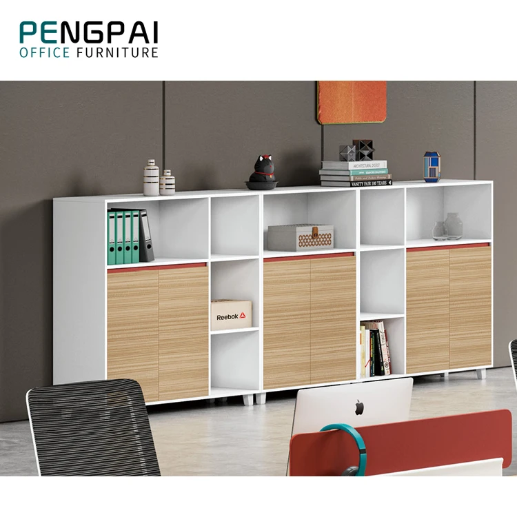 Modern Simple Design Wooden 3 Shelf Office Filing Bookcase Small Storage Filing Cabinet for Office Use