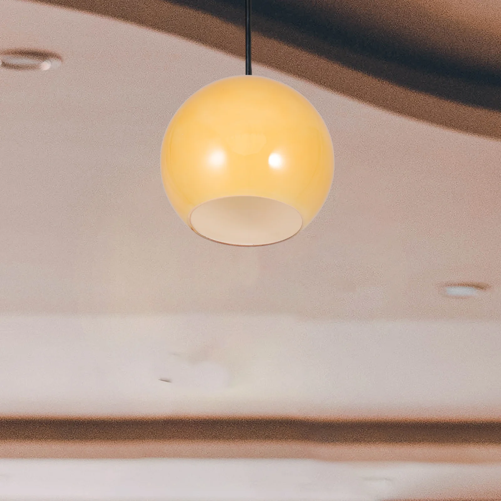 

Glass Lamp Shade Dual Hole Round E27 Pendant Lamp DIY Replacement Globe Cover for Home Living Room Lighting Decor