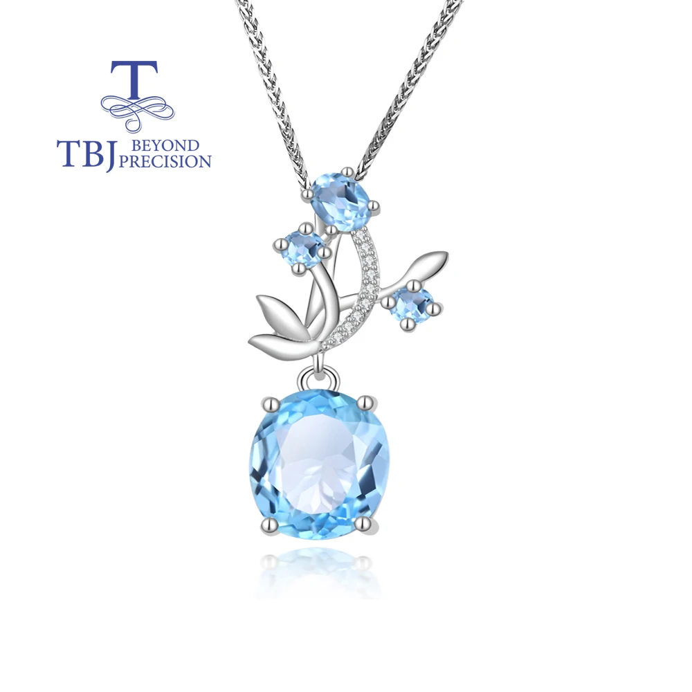 

6.3ct Natural topaz pendant necklace 925 sterling silver real gemstones for women nice gift Birthday Party Gift daily wear