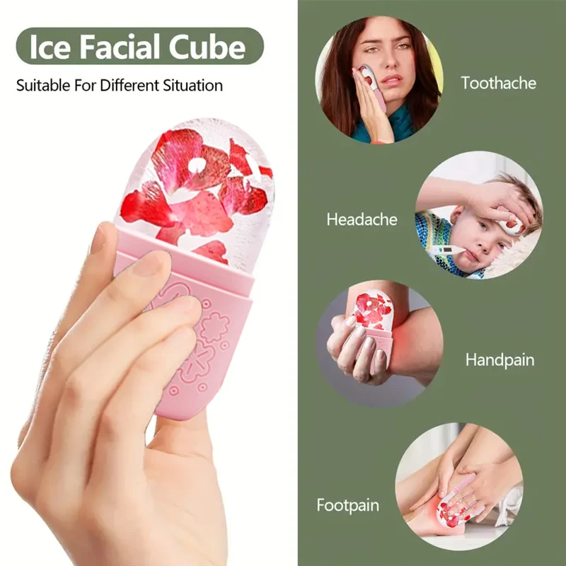 

Ice Face Roller for Shrink Pores, Reusable Silicone Mold Face Massage Eye Facial Beauty Skin Care Tools Apply Ice