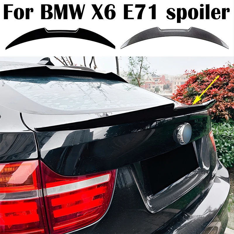 

For BMW X6 E71 2008-2014 High Quality ABS Plastics Car Rear trunk cover wings spoiler Airfoil Exterior parts Accessorie Part