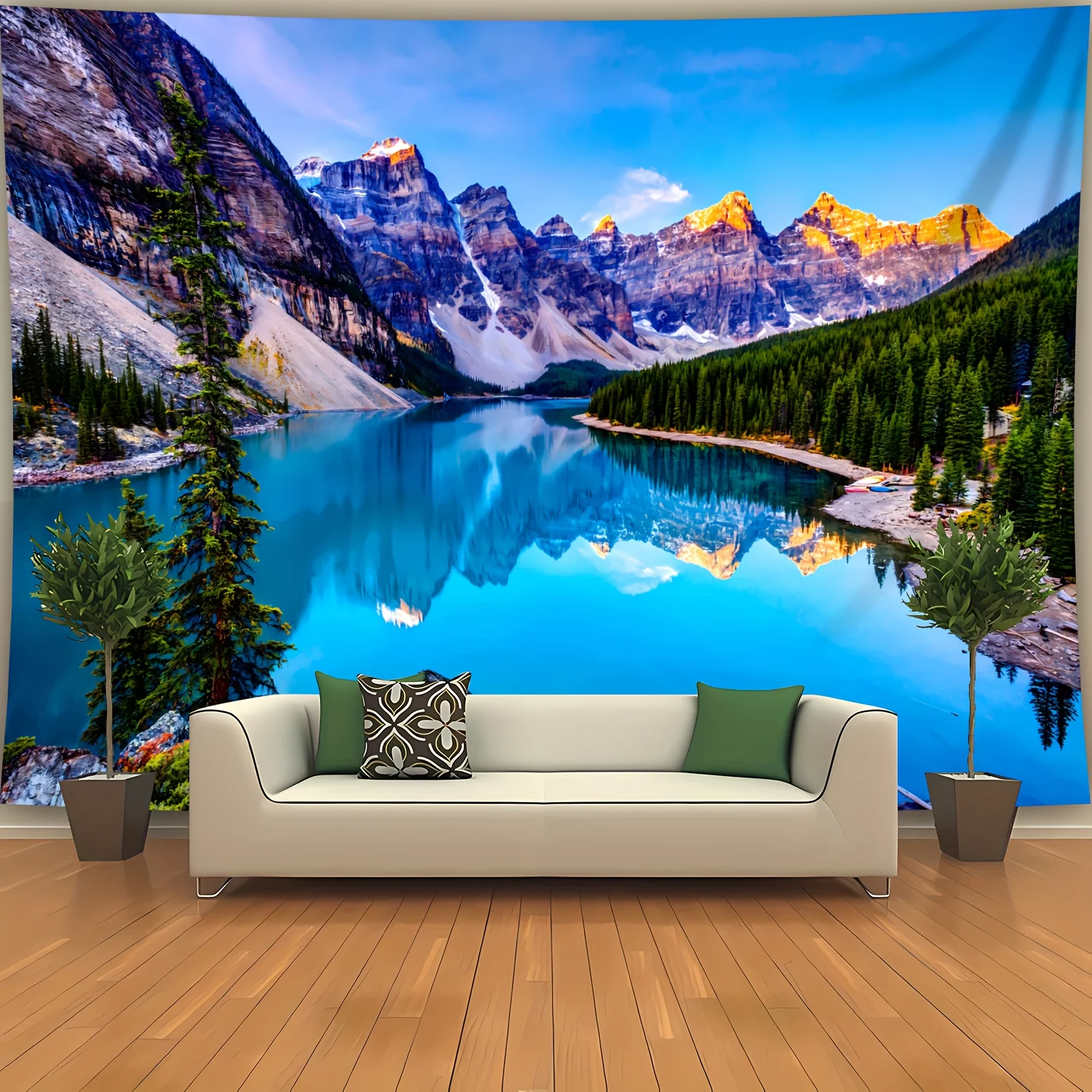 Lakes, mountains and landscapes Digital printing polyester wall hanging tapestry decorative Living room bedrooms background gift