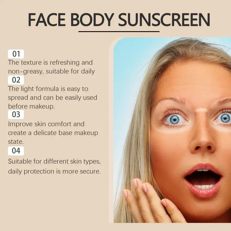 Matte Finish Beef Tallow Sunscreen SPF 50 Face and Body Moisturizing Sunblock Non Greasy Lightweight Outdoor Use