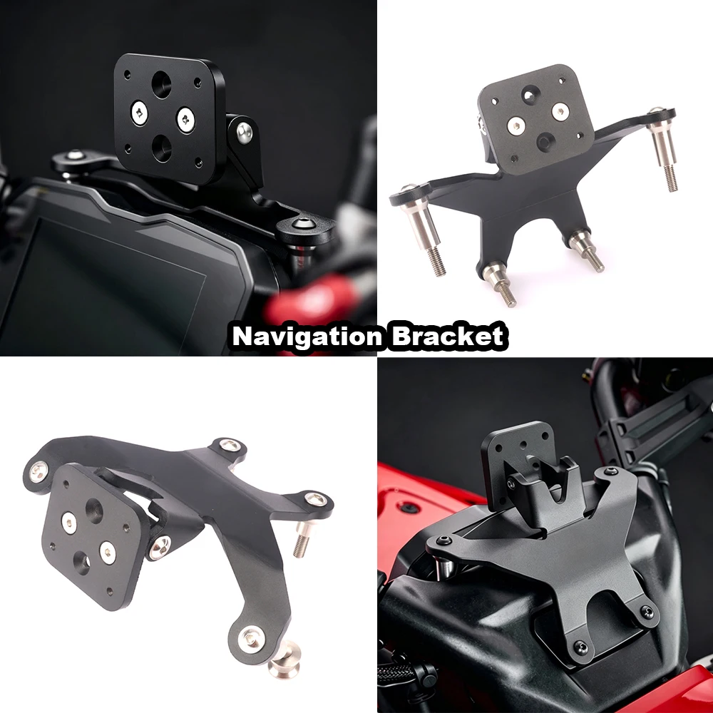 New Motorcycle Accessories GPS Holder Phone Stand Navigation Plate Bracket For Ducati The Great Devil V4