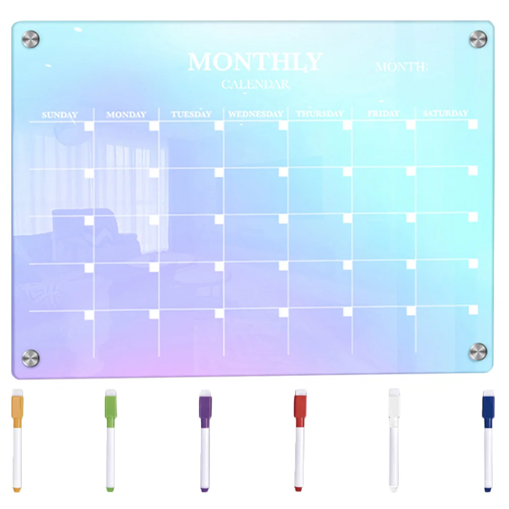 Calendrier Magnétique Mensuel pour Réfrigérateur, Tableau Blanc, Stylet Décoratif, Licence