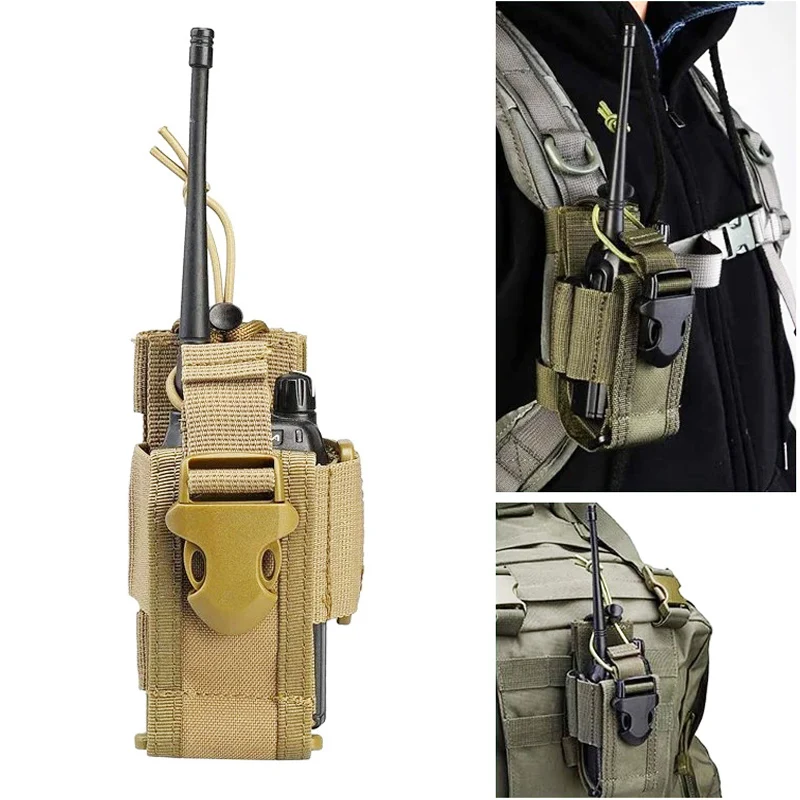 New Tactical Adjustable Walkie Talkie Holder Radio Pouch Hunting Interphone Hanging Bag Outdoor Nylon Molle Radio Pouch