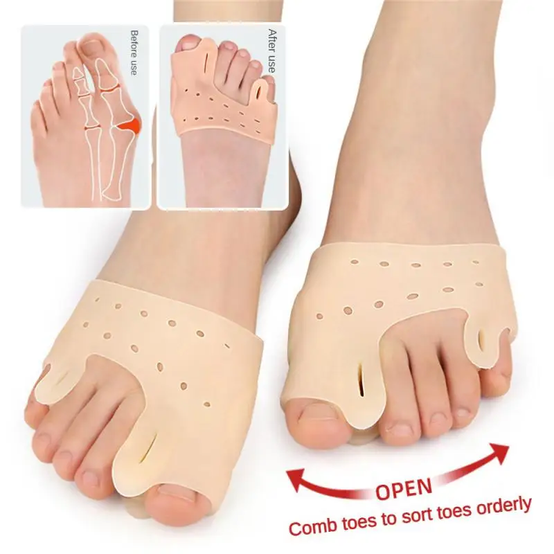 Double Hole Toe Splitter Soothing Massage Forefoot Enhanced Buffering Double Hole Design Comfortable Fit Personal Health Care