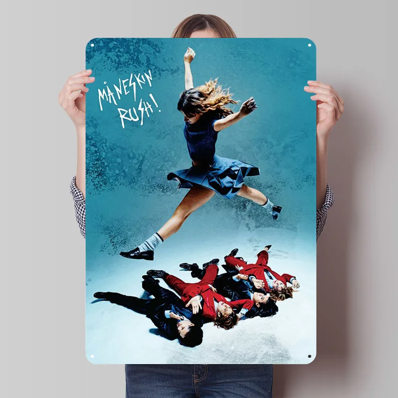 

Maneskin Rush! Metal Poster Vintage Metal Signs Garage Decoration Room Custom Retro Tin Sign for Wall Art Decoration Home Decor