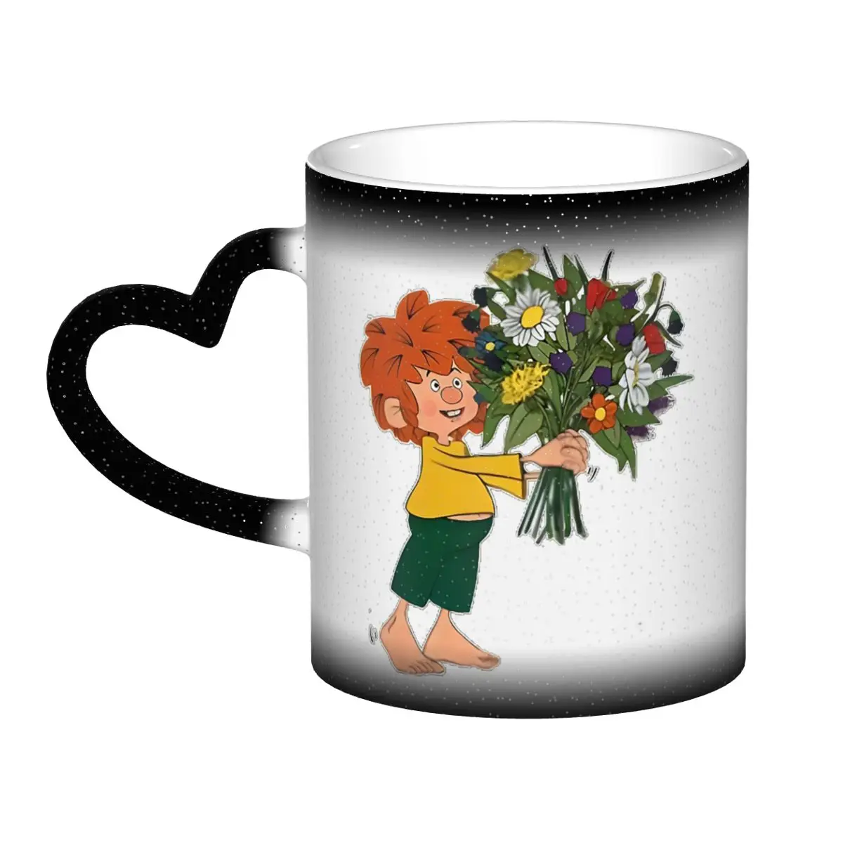 

Кубок Pumuckl Halt Blumen, забавные керамические кофейные чашки, чайные кружки, чашка для молока, посуда для напитков, подарки для женщин и мужчин