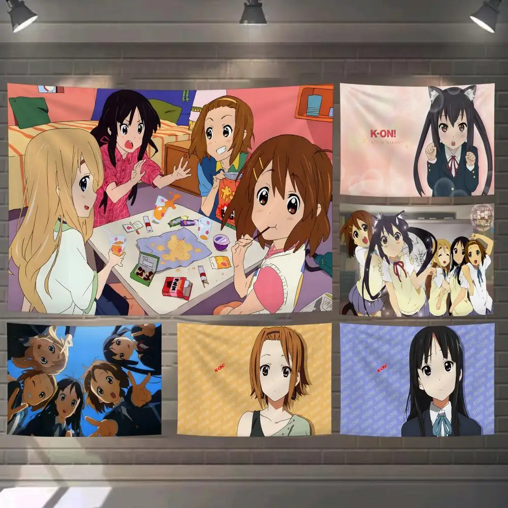 Anime K-K-ON!1 Tapestry Custom Living Bedroom Party Dormitory Interior Wall Bohemian Decoration Attached Clip