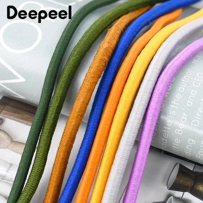 

10Meters Deepeel 4mm Colored Elastic Band Sewing Hair Rubber Bands Elastics Rope Clothes Belt Stretch Tape Hairs Tie Accessory