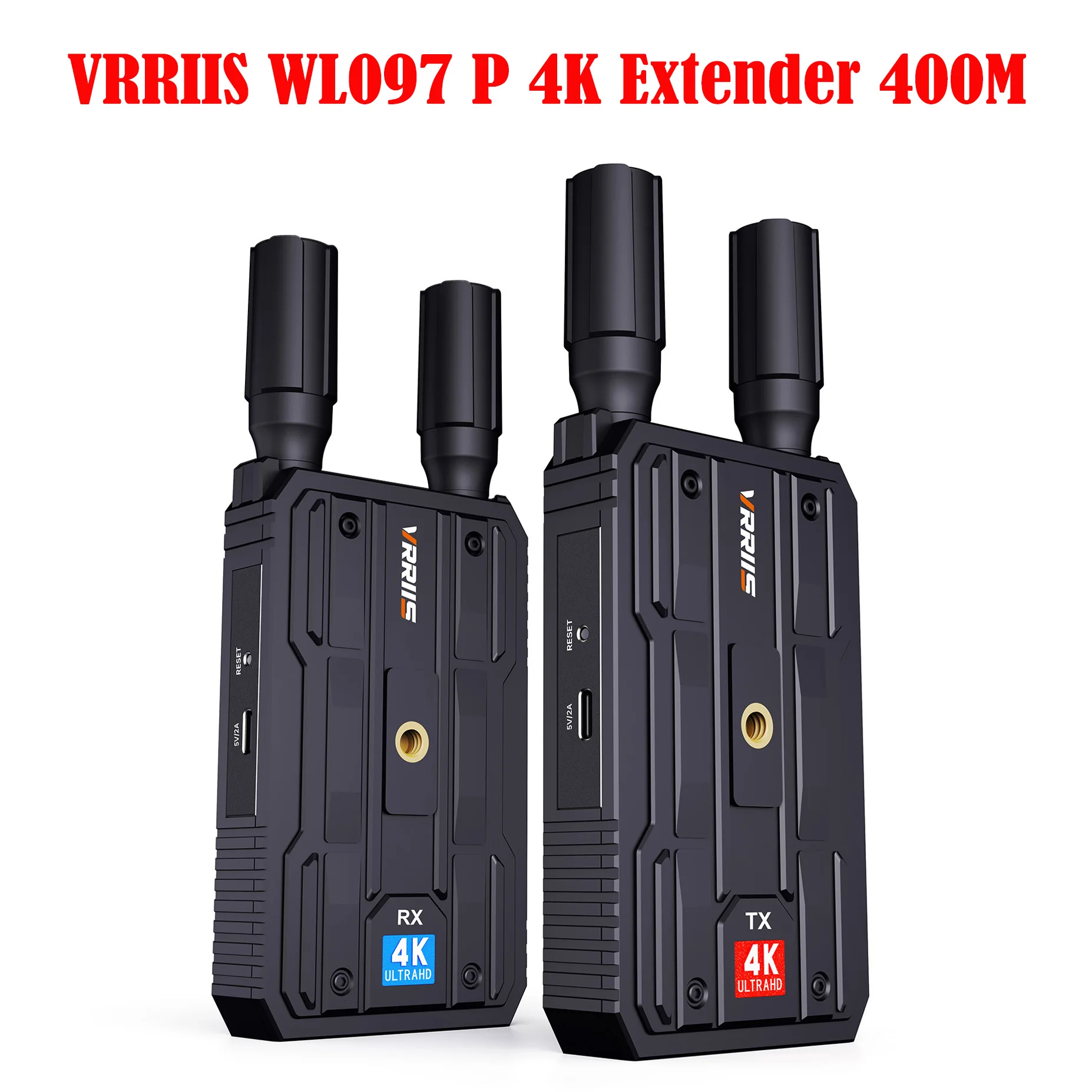 1300FT Dual HDMI Wireless Extender 4k Video Transmitter and Receiver for Camera Live Streaming Camcorder Outdoor Shooting PC TV
