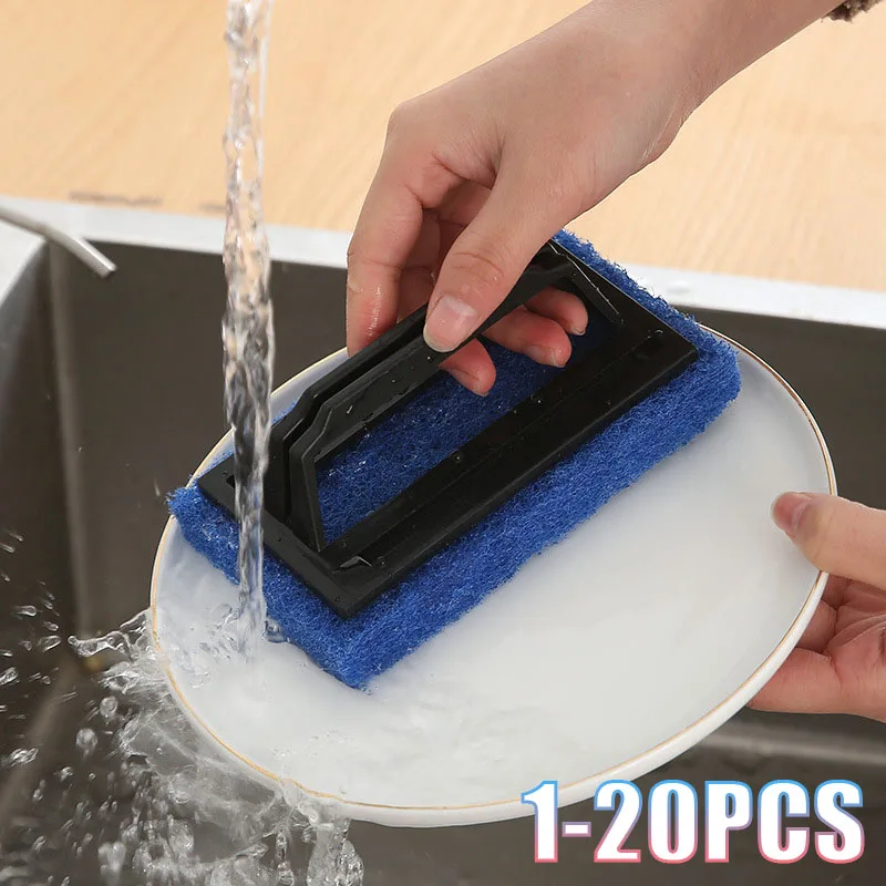 1-20PCS Durable Kitchen Sink Sponge Brush with Handle for Dishes Pans Tiles Bathtub Stove Multi Surface Cleaning Scrubber Tool