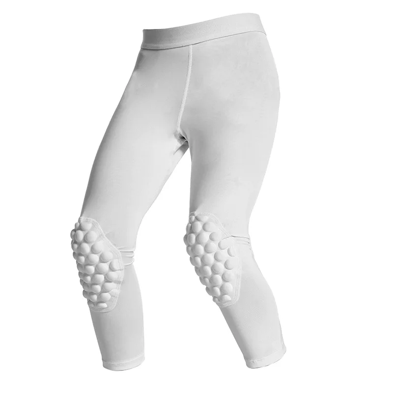 Children Sports Anti-collision Pants Compression Knee Protector 3/4 Length Leggings Football Basketball Kids Training Sportswear