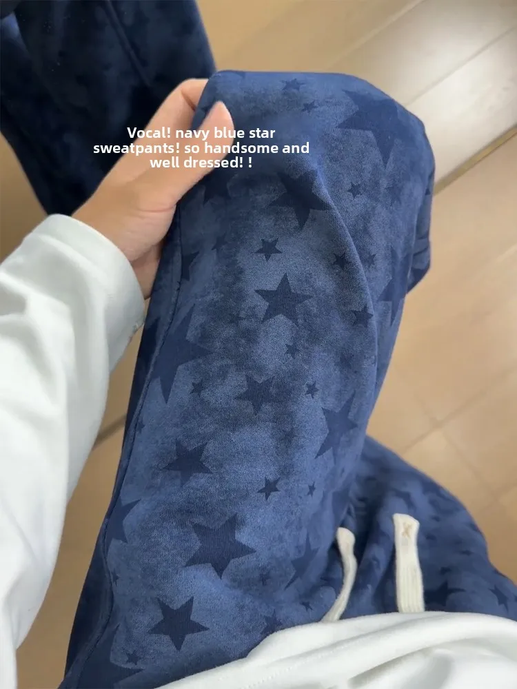 

Men's Tie Dye Sweatpants mid High Waist Cotton Polyester Blend Autumn Wearable Straight Leg Casual Long Trousers