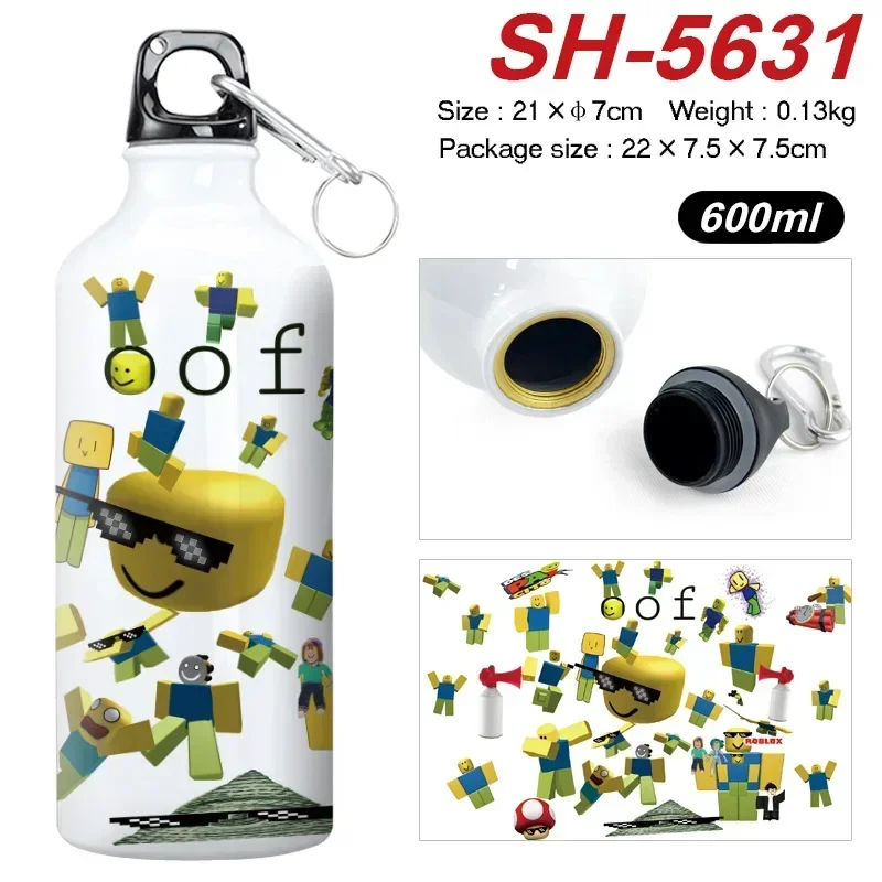 Botol Air Olahraga Permainan Kartun Roblox Cangkir Minum Siswa Kendi Aluminium Anti Bocor Kapasitas Besar Ide Hadiah Ideal