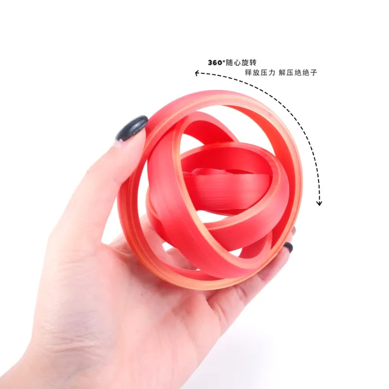 Nouveau jouet boule rotative imprimé en 3D, jouets Fidget en forme de O, Gyro Spinner, drôle, Rotation par gravité infinie, soulagement du Stress, jouets Cool