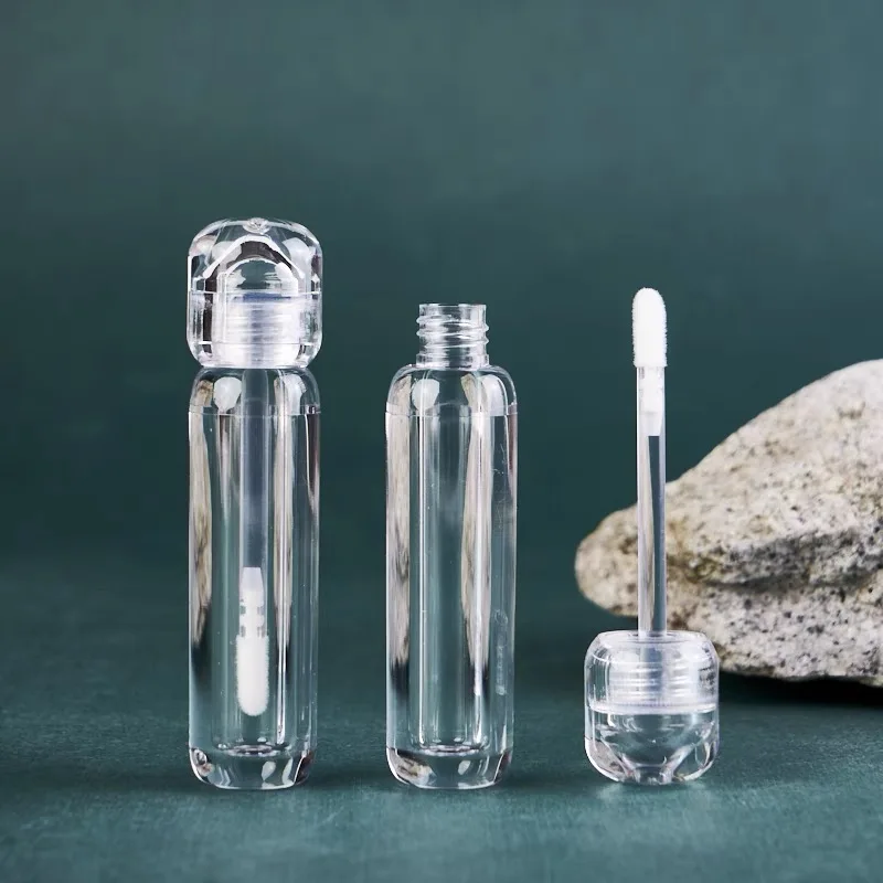 

50Pcs 3ML New Style Transparent Unique Cosmetic Lip Gloss Bottle Wholesale Empty Lipgloss Tube Round Container